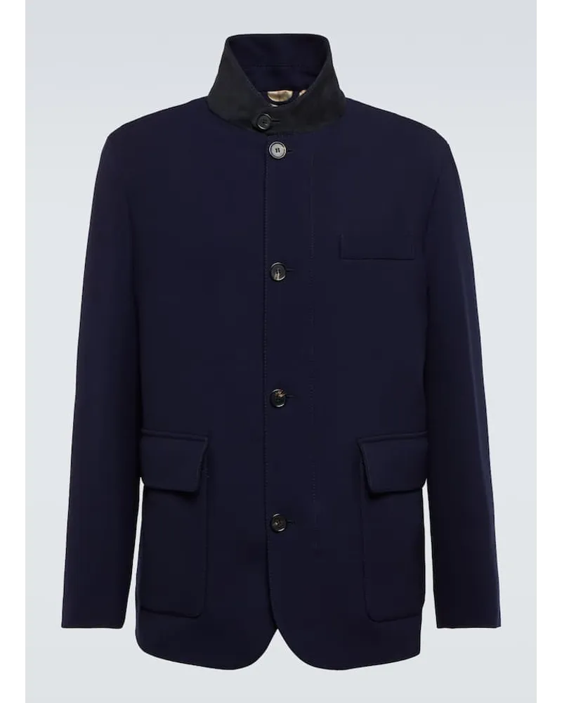 Loro Piana Jacke Roadster aus Wolle Blau