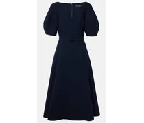 Midikleid aus Wollgemisch mit Puffärmeln