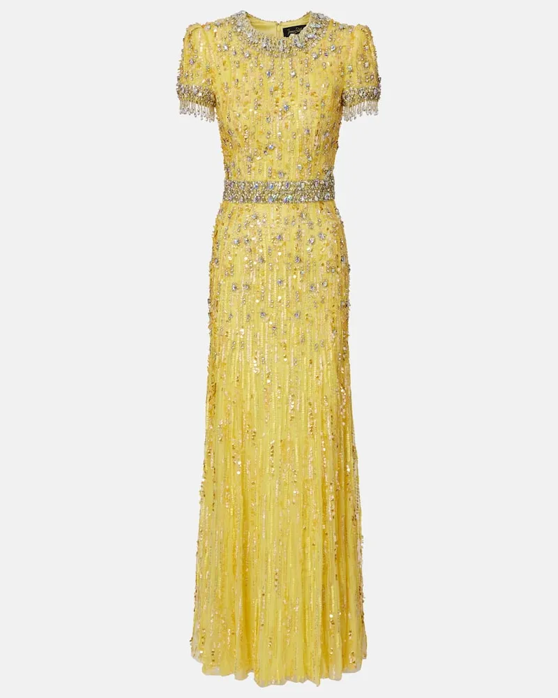Jenny Packham Robe Roxy mit Pailletten Gelb