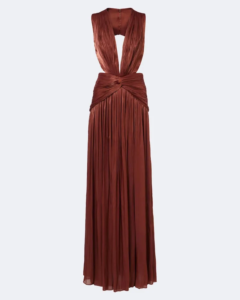 COSTARELLOS Robe Silla aus Georgette mit Lurex Braun