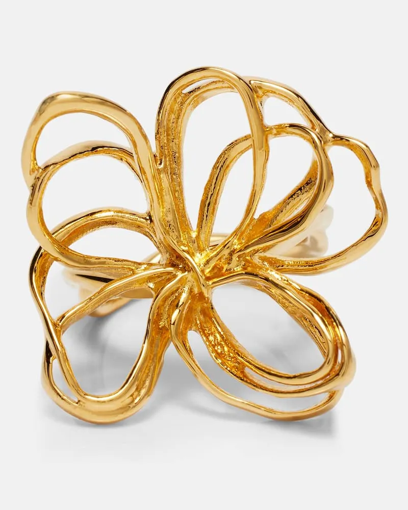 Oscar de la Renta Ring Threaded Flower Gold