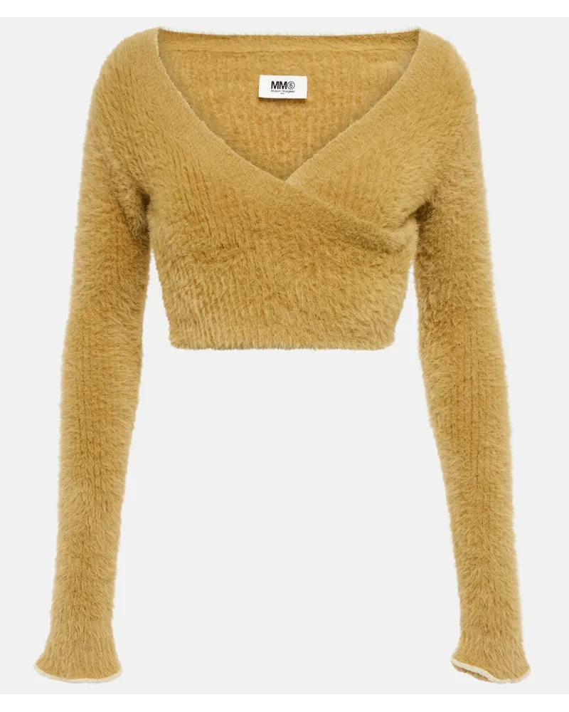 Maison Margiela Cropped-Top aus Strick Beige
