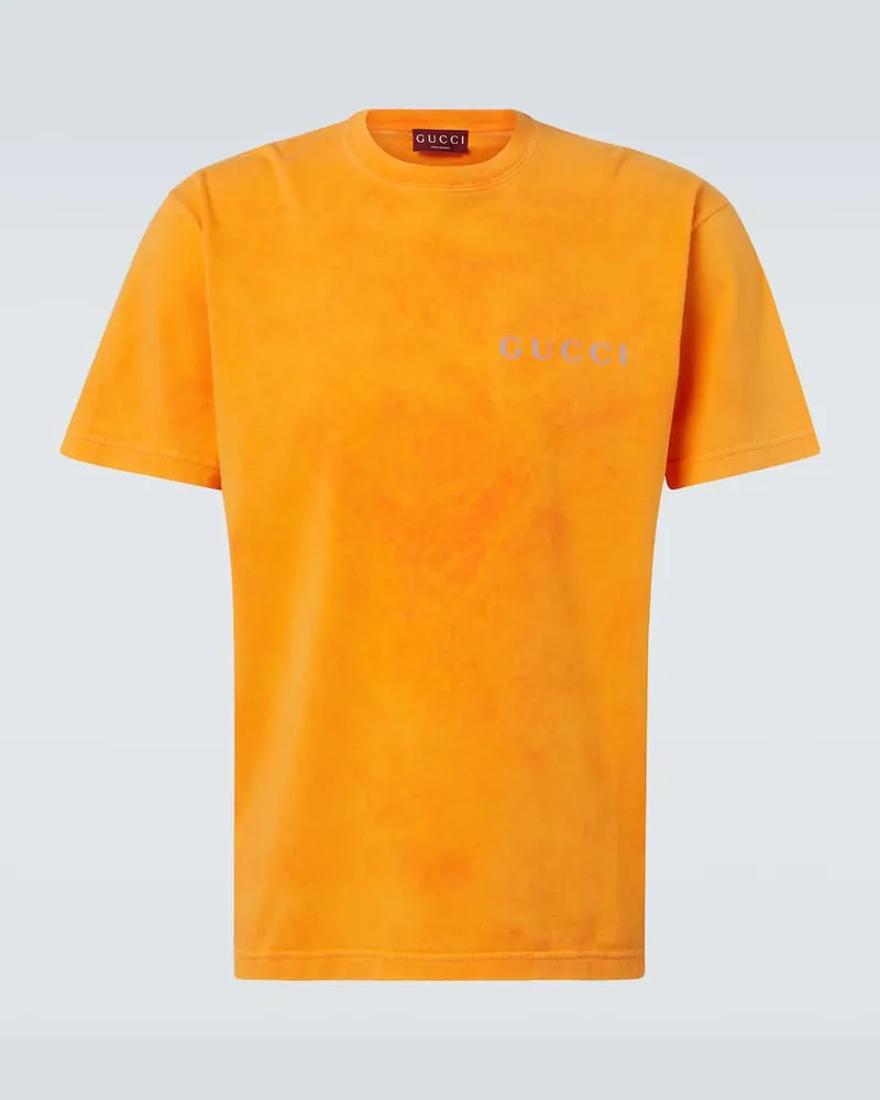 Gucci T-Shirt aus Baumwoll-Jersey Orange