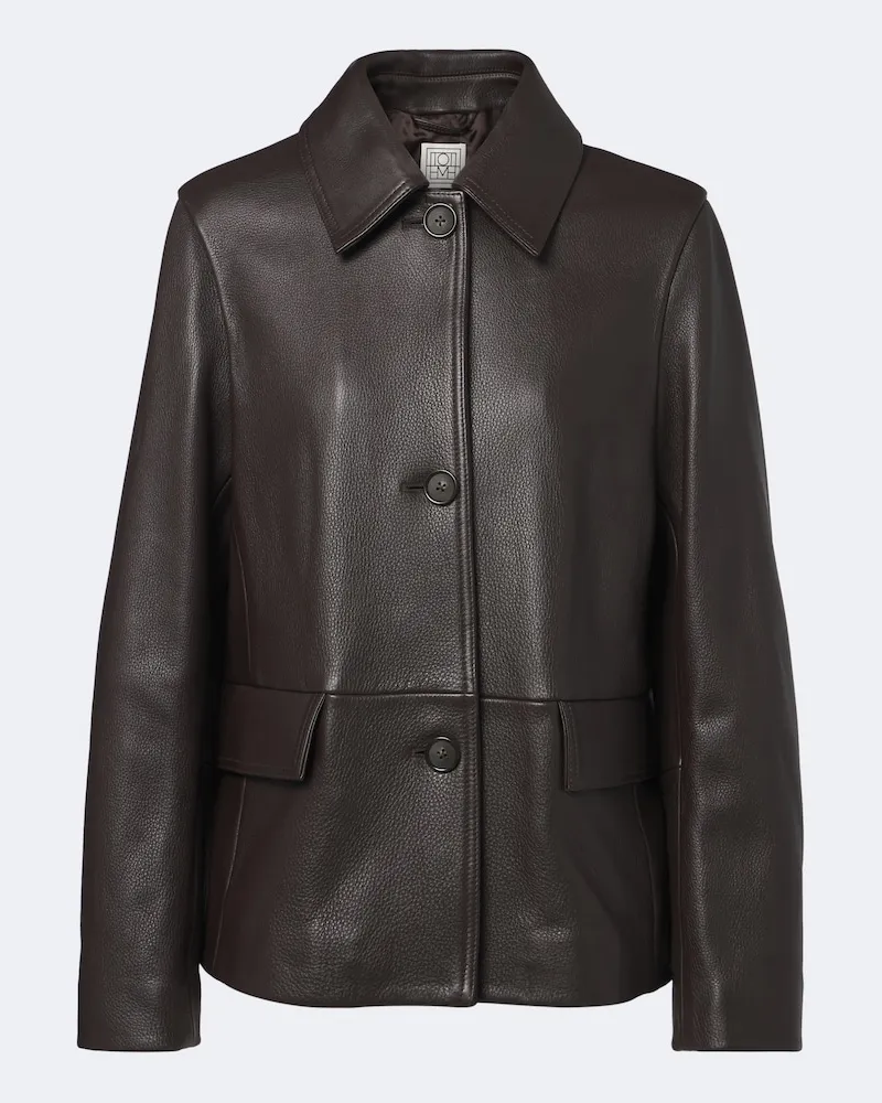 Totême Lederjacke Braun