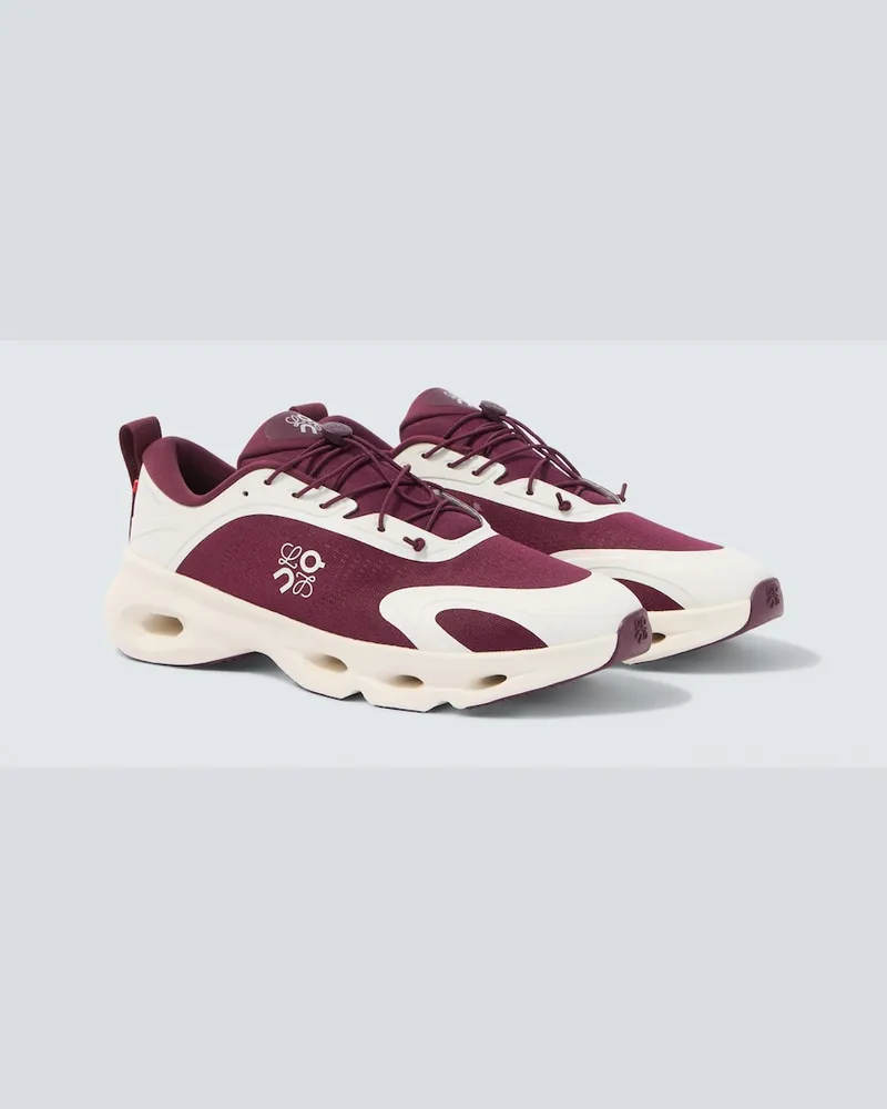 Loewe X On Sneakers Cloudsolo mit Mesh Burgunderrot