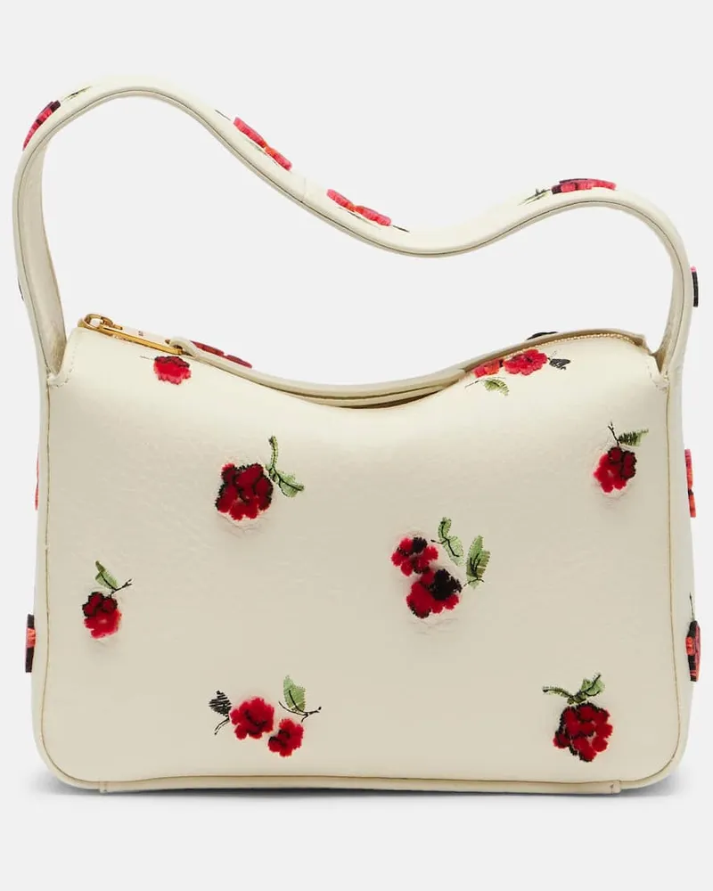 KHAITE Schultertasche Elena Small aus Leder Weiß