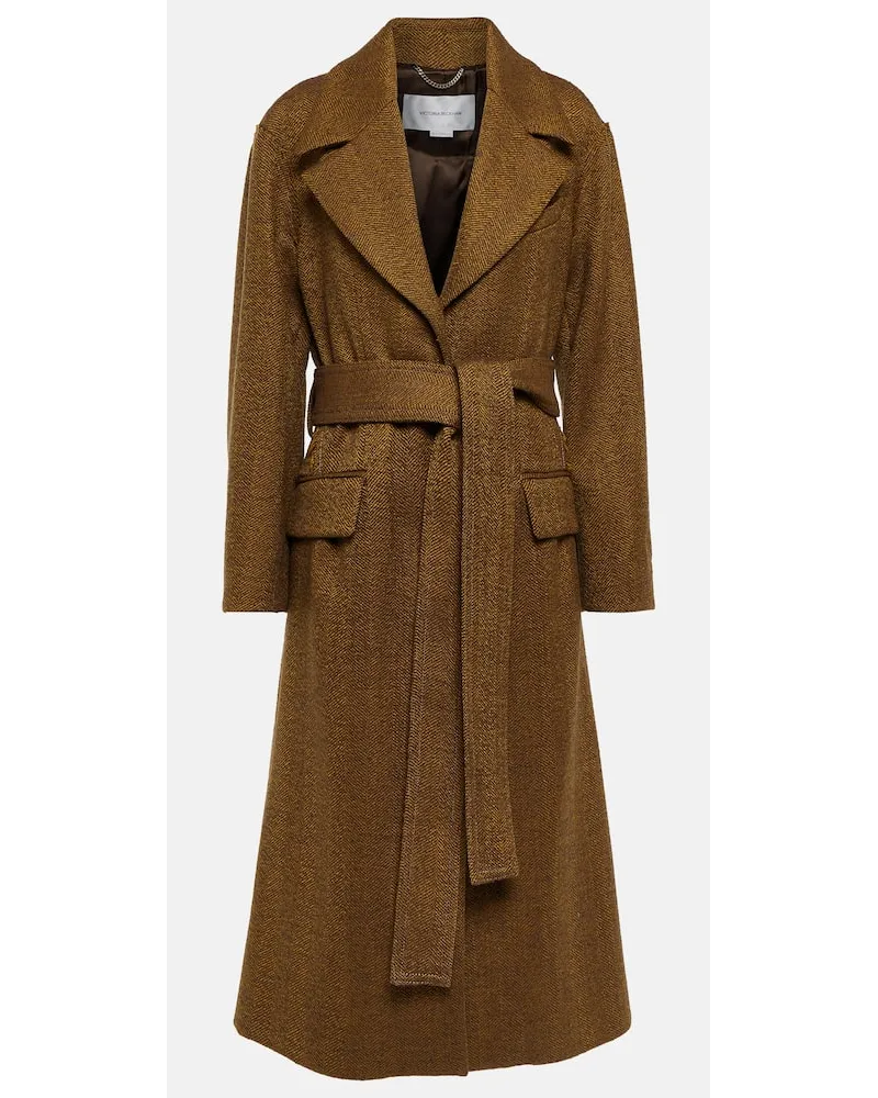 Victoria Beckham Mantel aus einem Wollgemisch Braun
