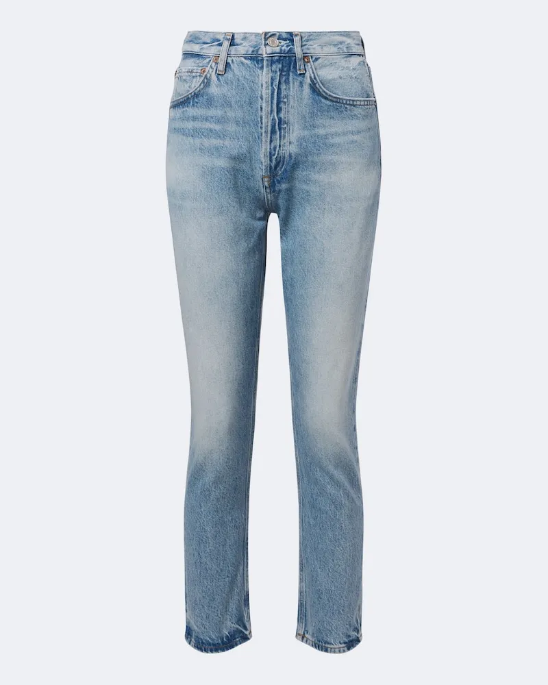 AGOLDE Cropped Straight Jeans Riley Blau