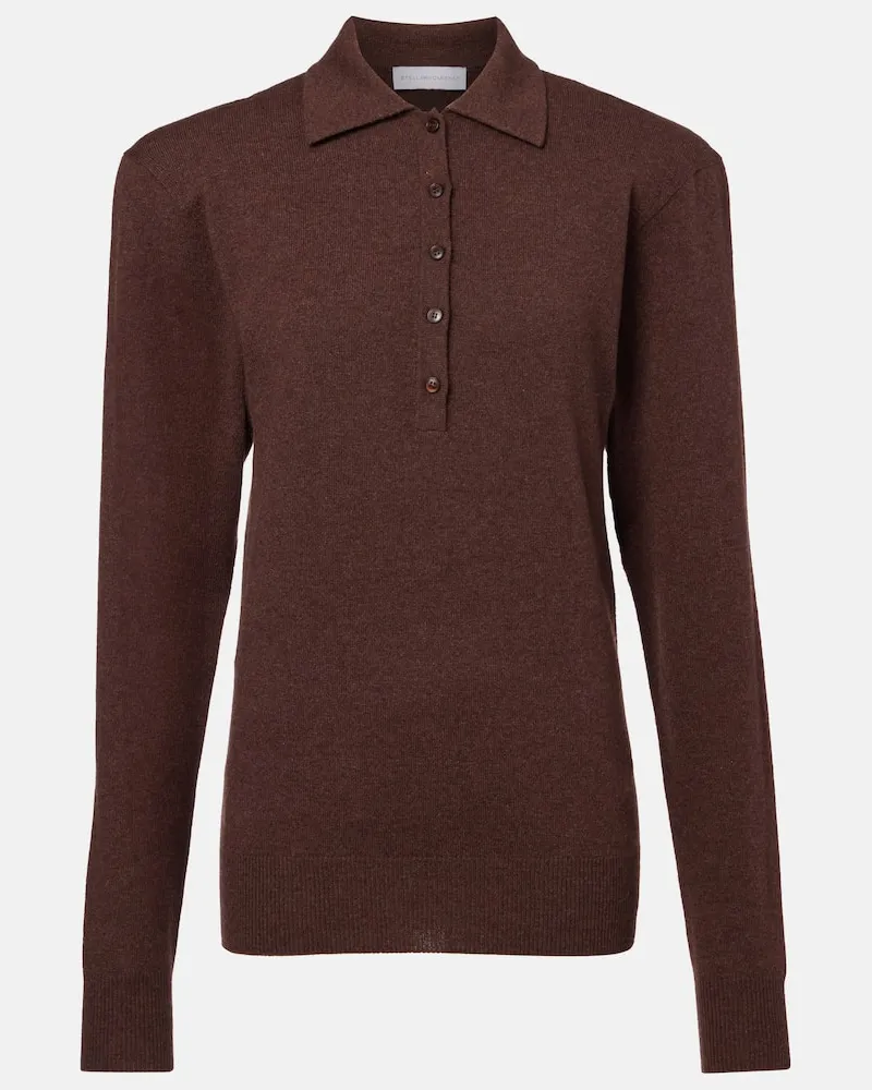 Stella McCartney Polopullover aus Kaschmir und Wolle Braun