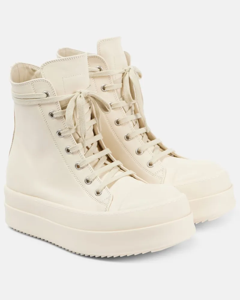 Rick Owens Schnürstiefel Mega Bumper aus Leder Weiß