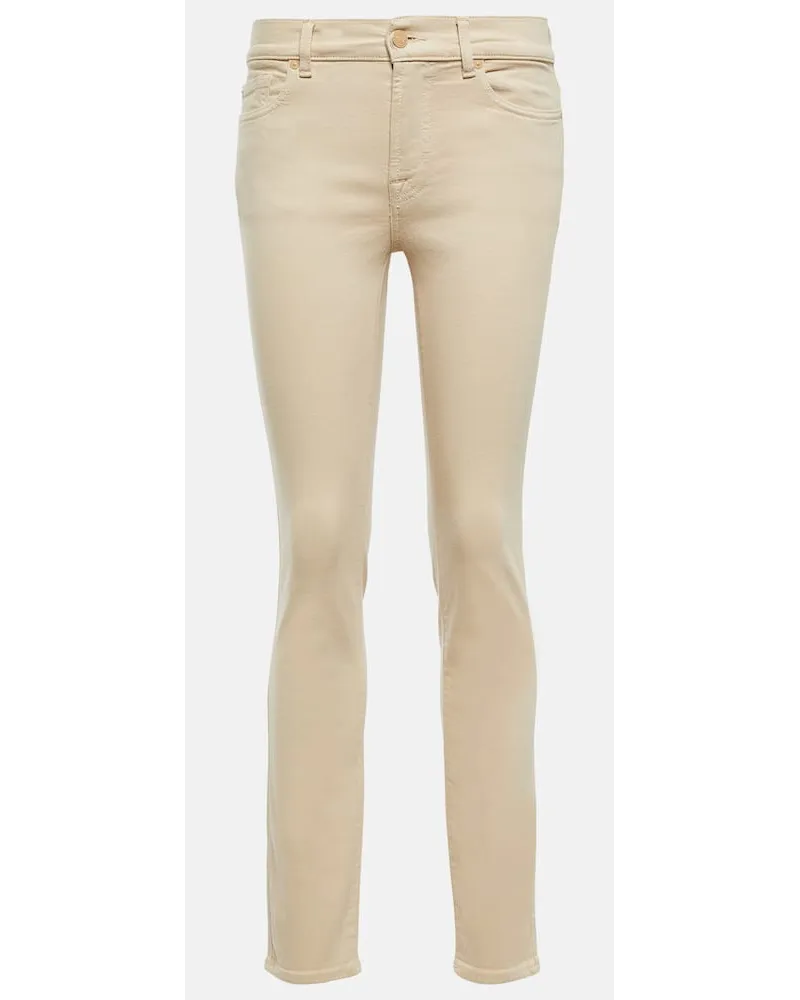 7 for all mankind Mid-Rise Slim Jeans Roxanne Beige