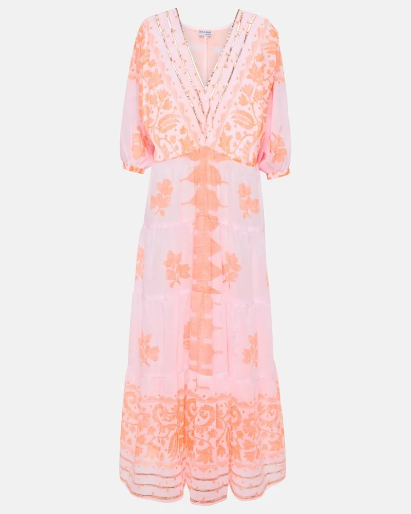 Juliet Dunn Bedrucktes Maxikleid aus Baumwolle Multicolor
