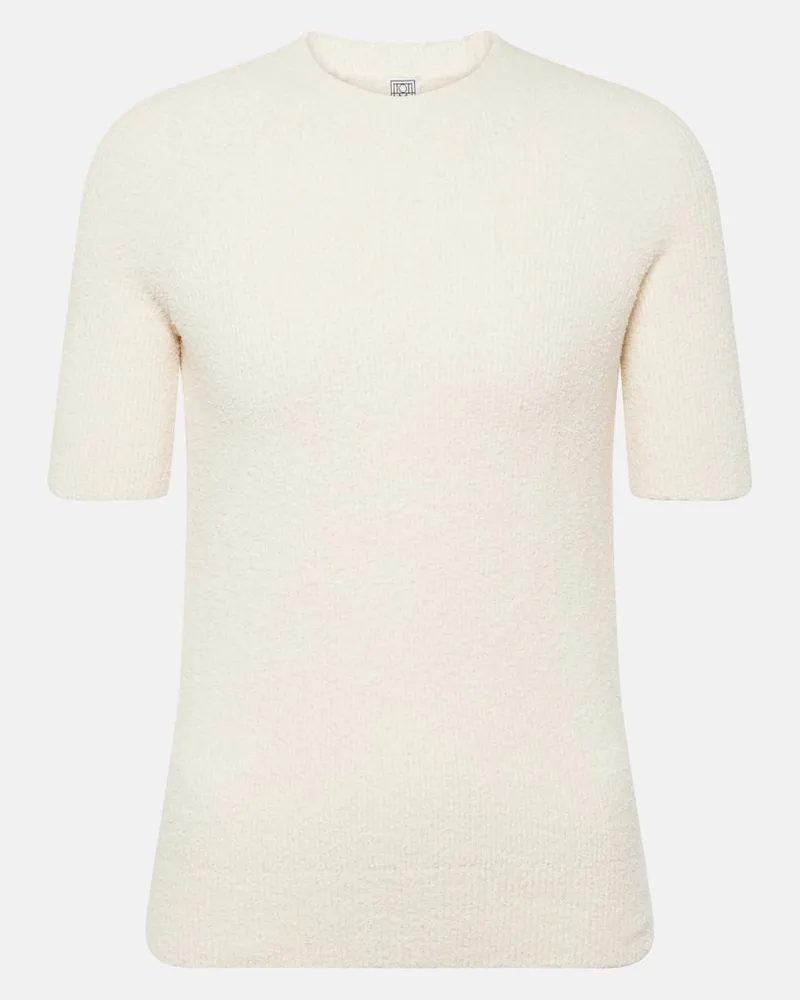 Totême T-Shirt aus Bouclé Weiß