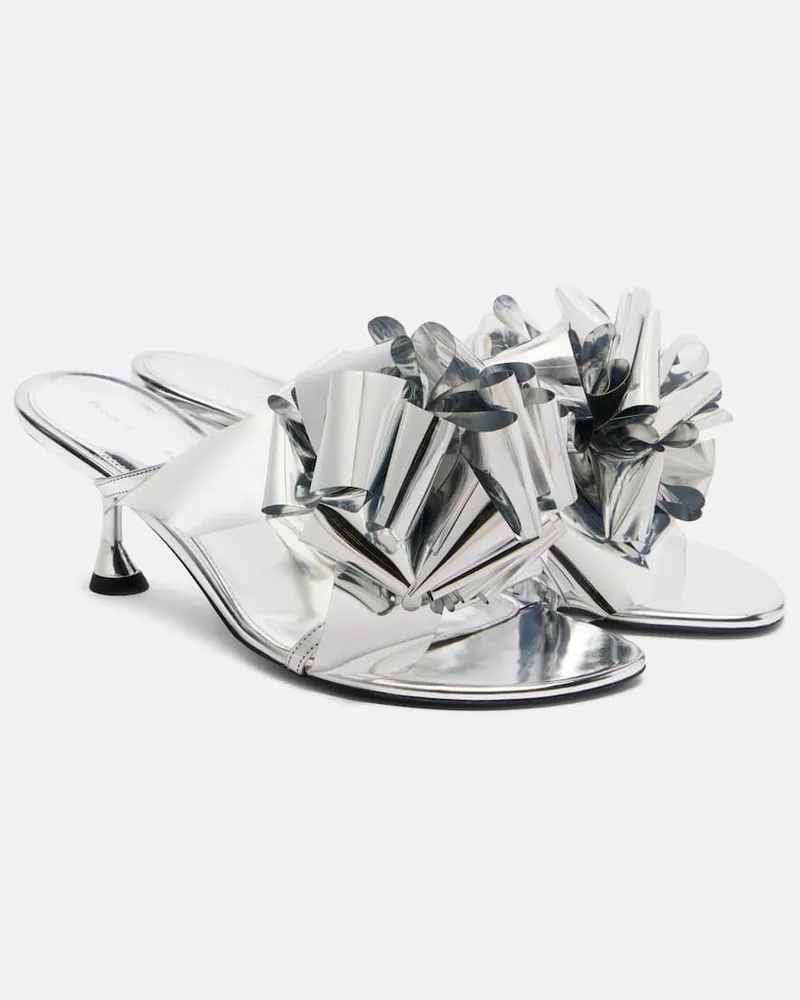 Proenza Schouler Pantoletten Tee Souvenir aus Metallic-Leder Silber