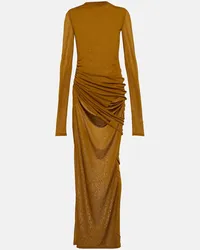 Saint Laurent Maxikleid aus Jersey Gelb