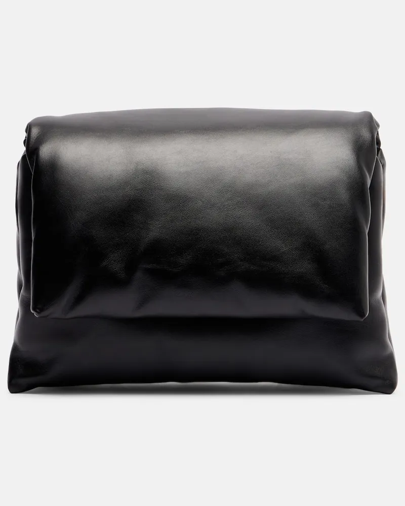 Moncler Jil Sander Schultertasche aus Leder Schwarz