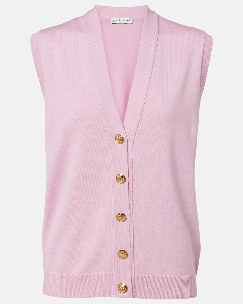 Blazé Milano Blazé Milano Pullunder Sebight aus Wolle, Seide und Kaschmir Rosa