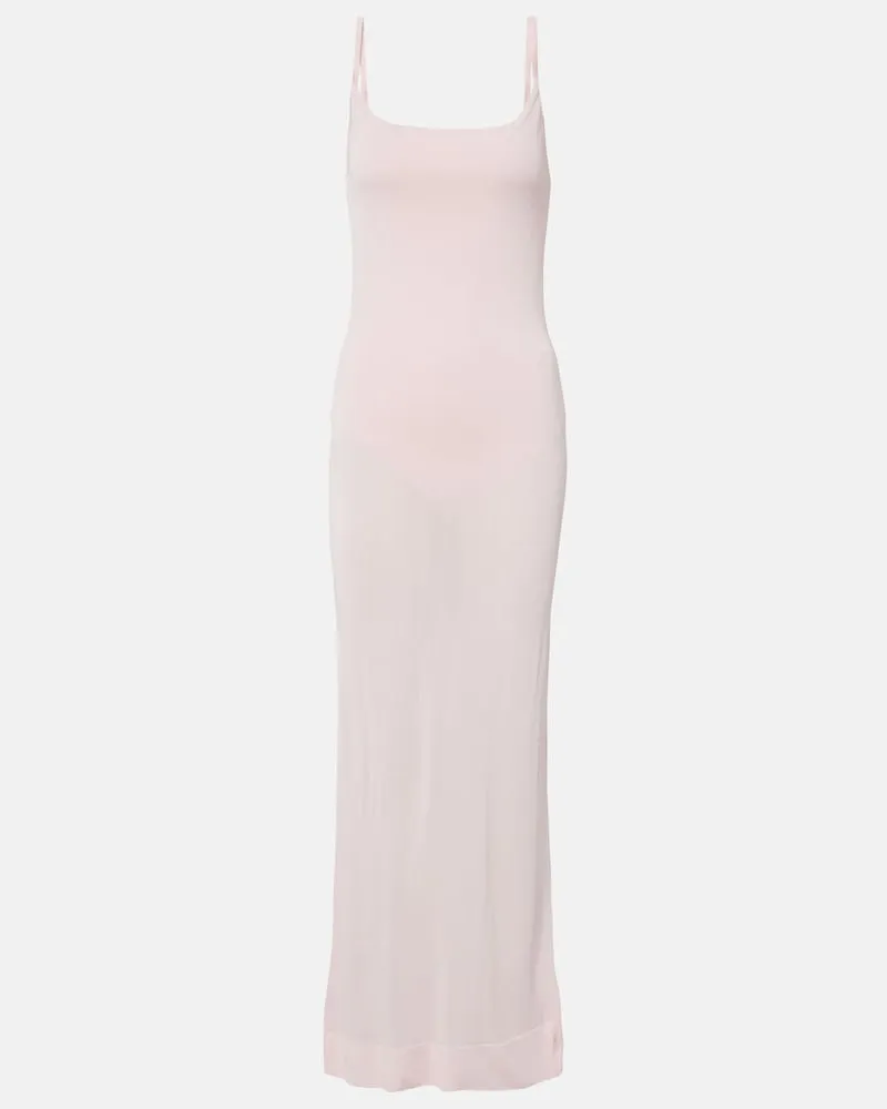 Jacquemus Maxikleid Nodo aus Strick Rosa