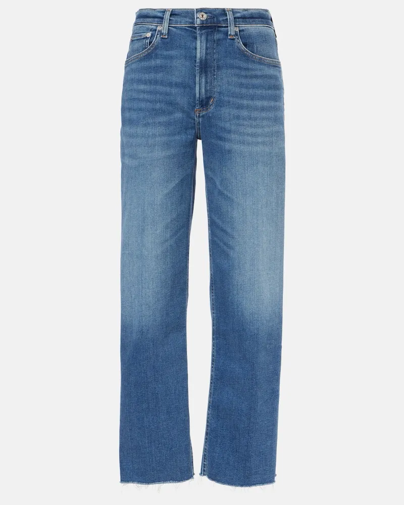 Citizens of humanity High-Rise Straight Jeans Palma Blau
