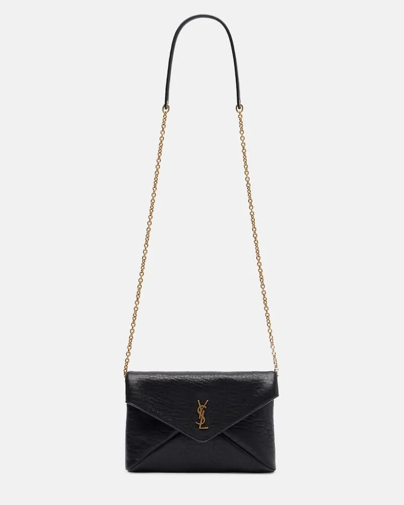 Saint Laurent Schultertasche Cassandre aus Leder Schwarz