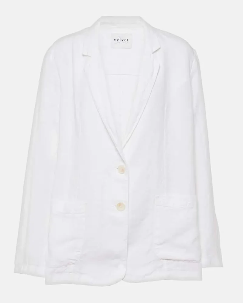 Velvet Blazer Lenny aus Leinen Weiã