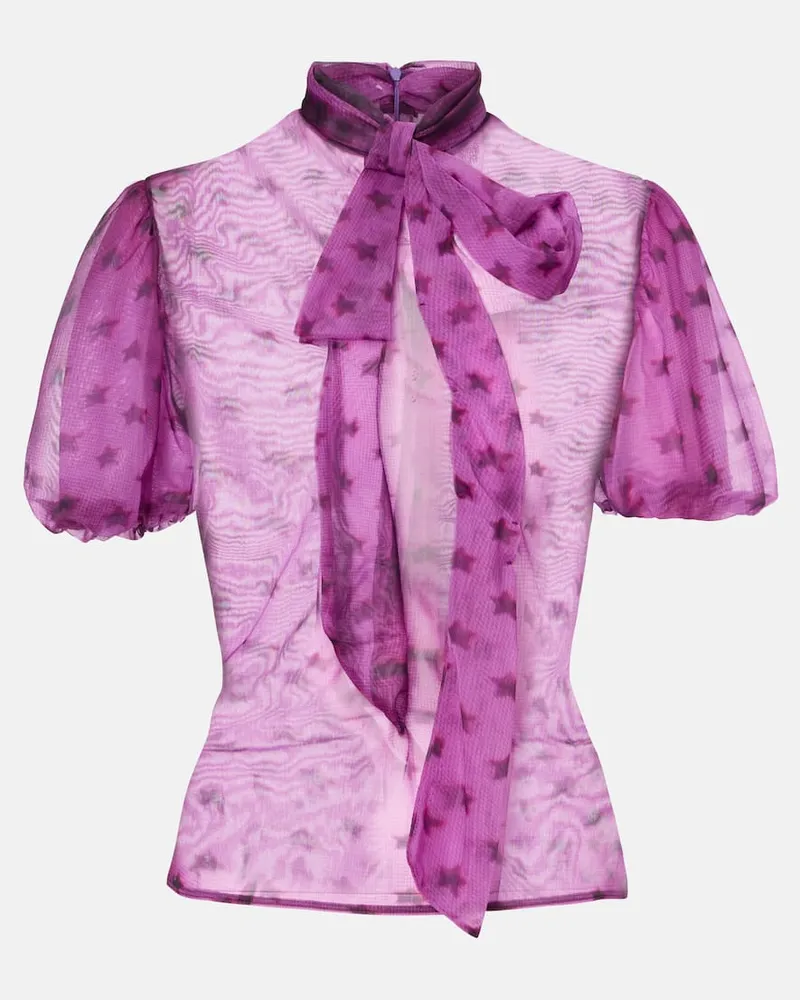 Acne Studios Bedruckte Schluppenbluse Elulo Violett