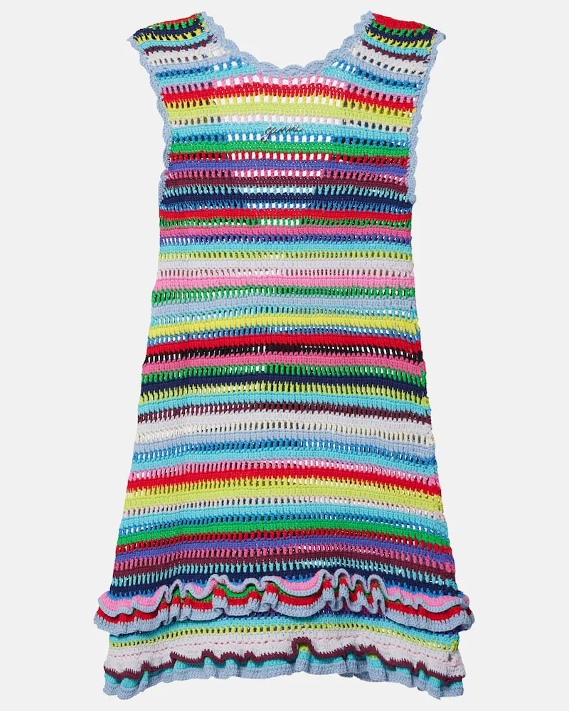 Ganni Minikleid aus Häkelstrick Multicolor