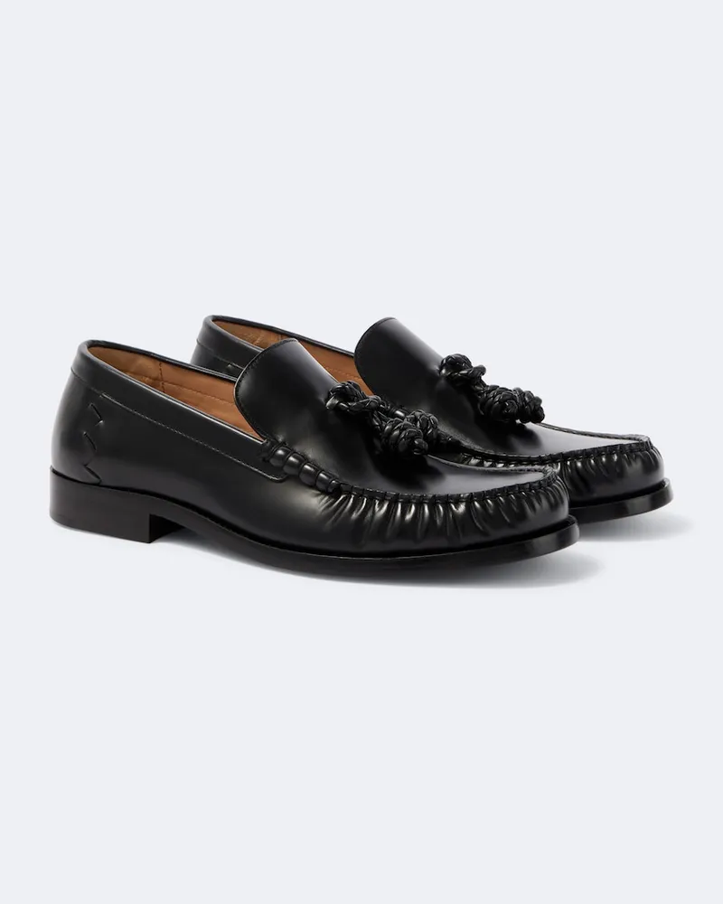 Bottega Veneta Loafers Ugo Knot aus Leder Schwarz