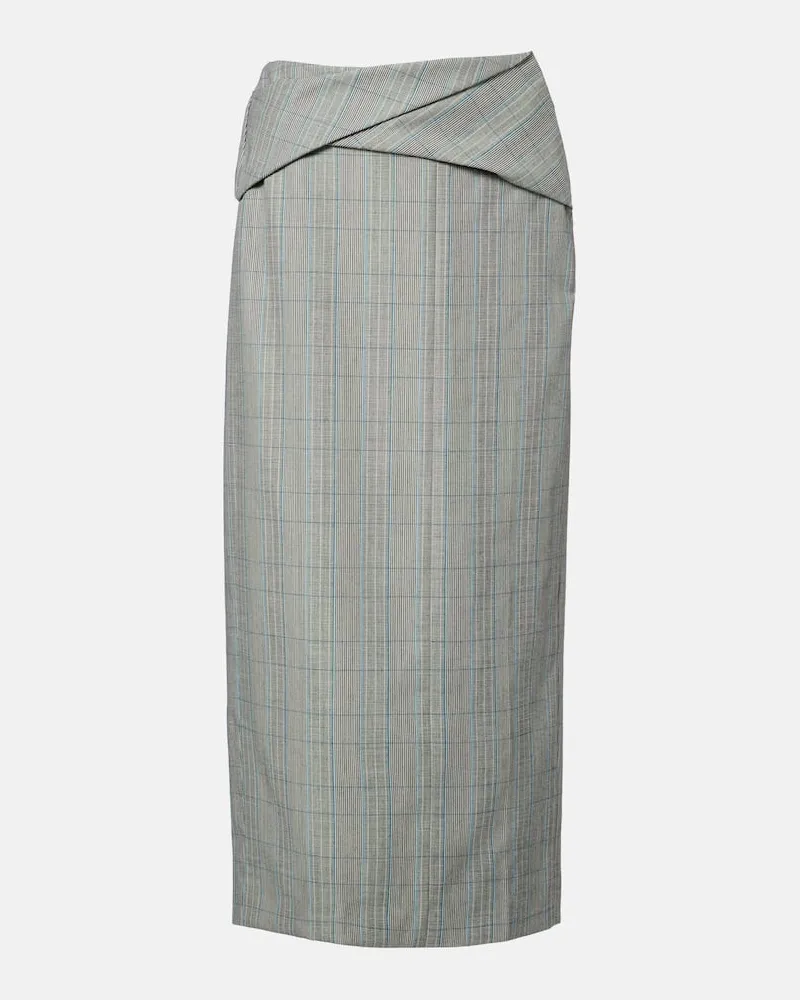 Victoria Beckham Midirock aus Schurwolle Grau