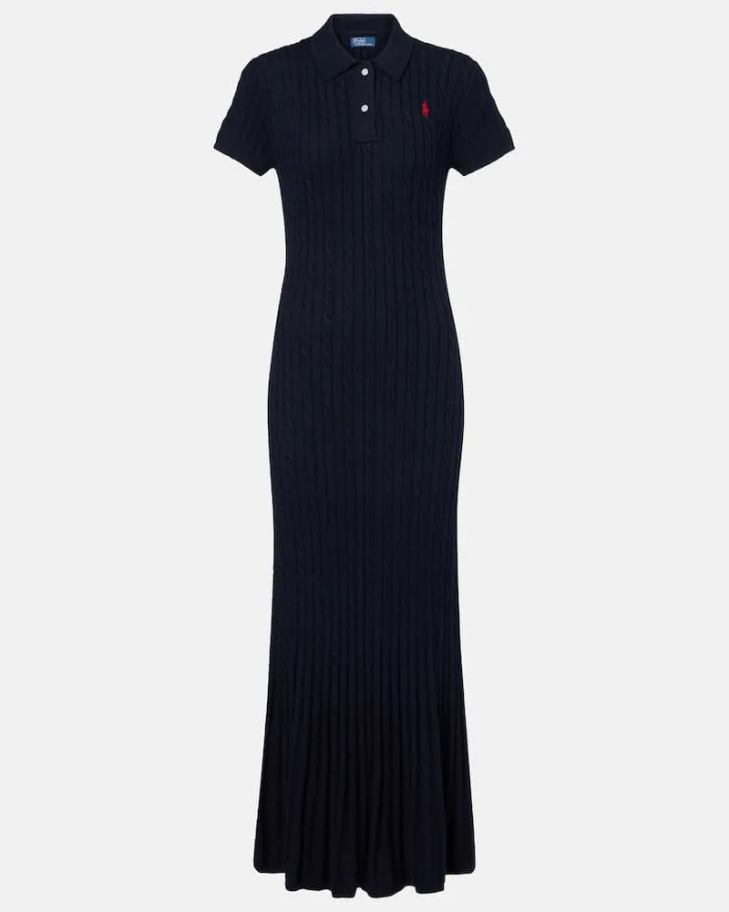 Ralph Lauren Polokleid aus Rippstrick Blau