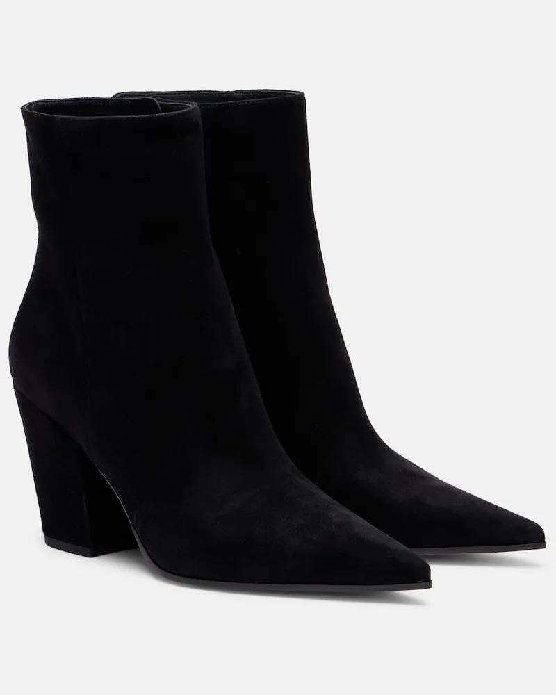 Gianvito Rossi Ankle Boots Keinna 85 aus Veloursleder Schwarz