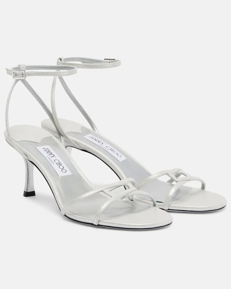 Jimmy Choo Sandalen Leo 65 aus Leder Silber