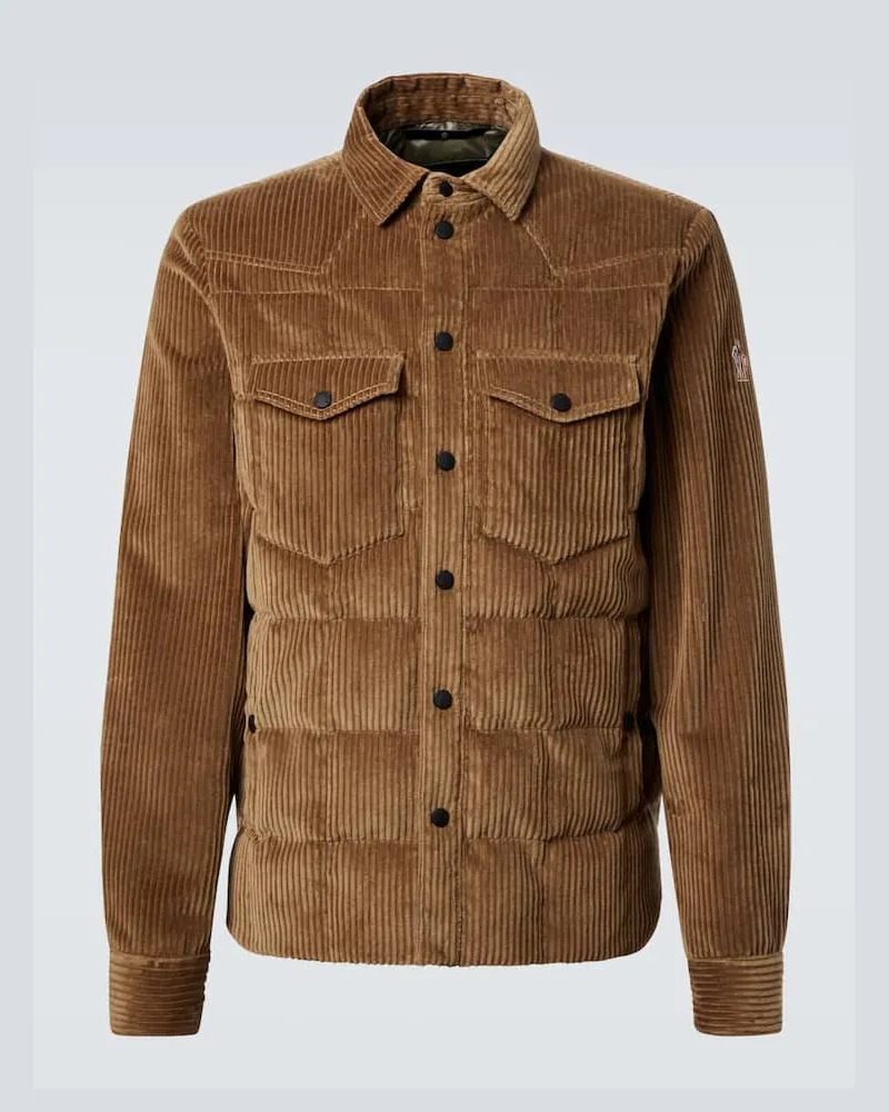 Moncler Daunenjacke Gelt aus Baumwoll-Cord Braun