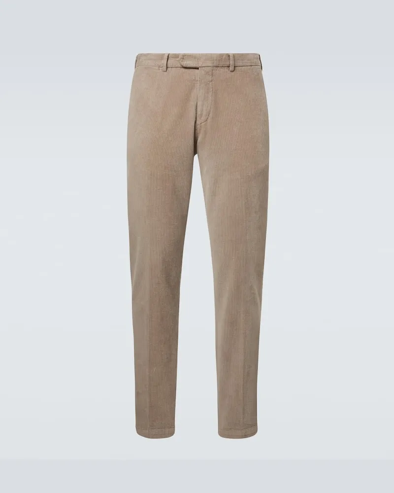 Thom Sweeney Schmale Hose aus Cord Beige