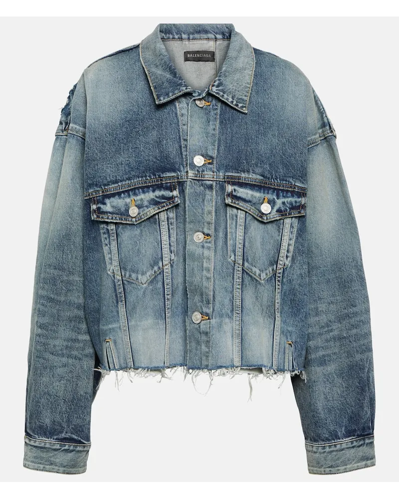 Balenciaga Oversize-Jeansjacke Blau