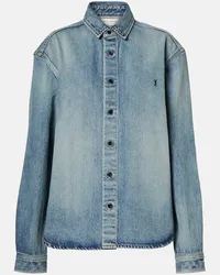 Saint Laurent Jeanshemd Cassandre Blau