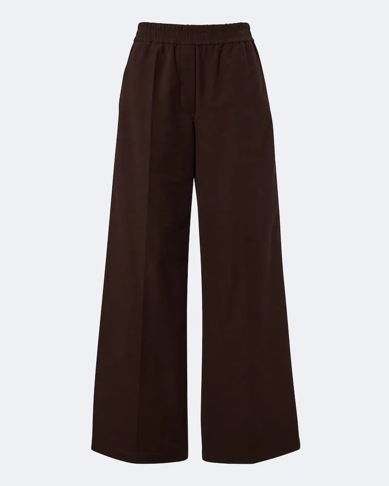 Brunello Cucinelli Weite Hose aus Baumwolle Braun