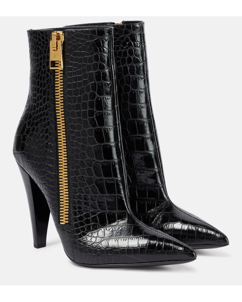 Tom Ford Ankle Boots aus Leder Schwarz