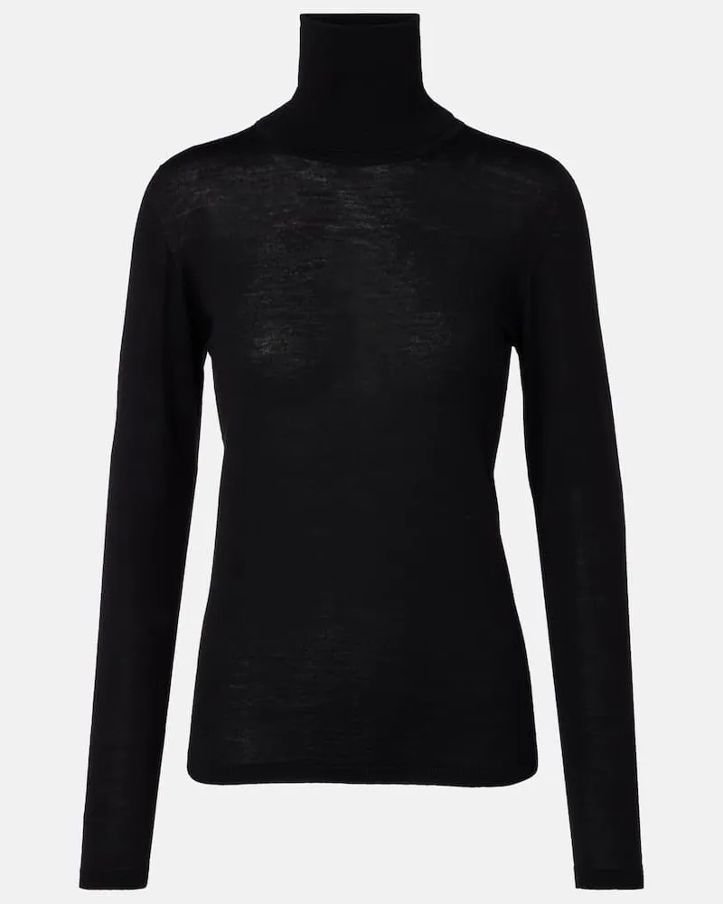 Max Mara Rollkragenpullover Salouto aus Schurwolle Schwarz