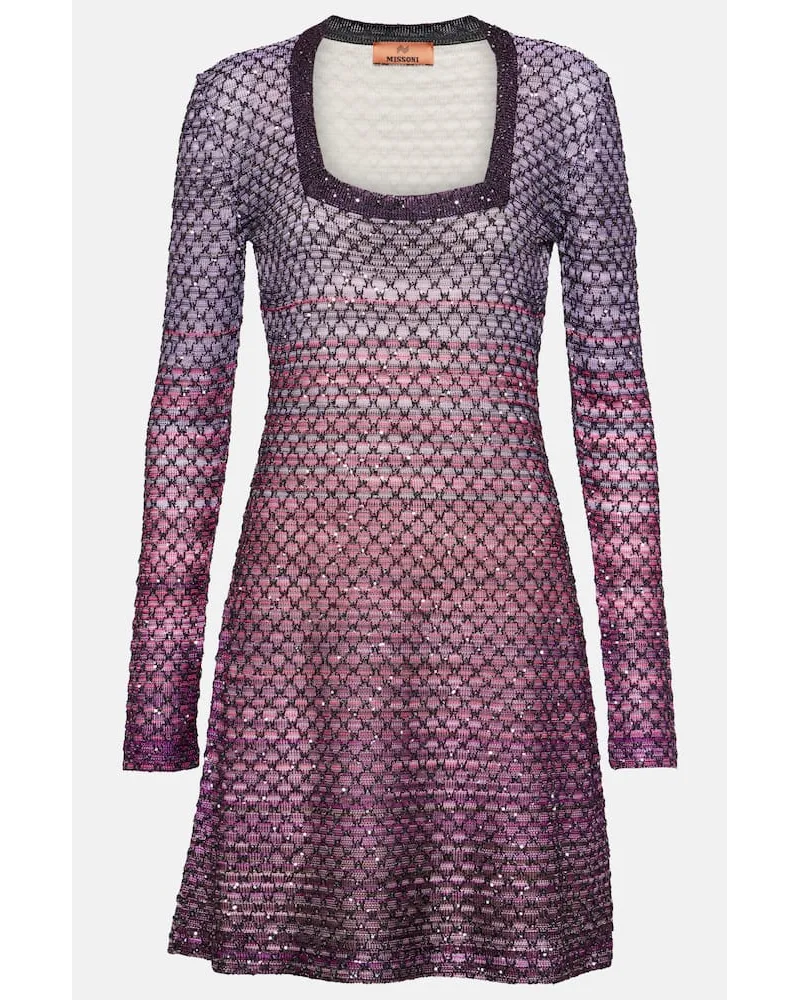 Missoni Verziertes Minikleid aus Häkelstrick Multicolor