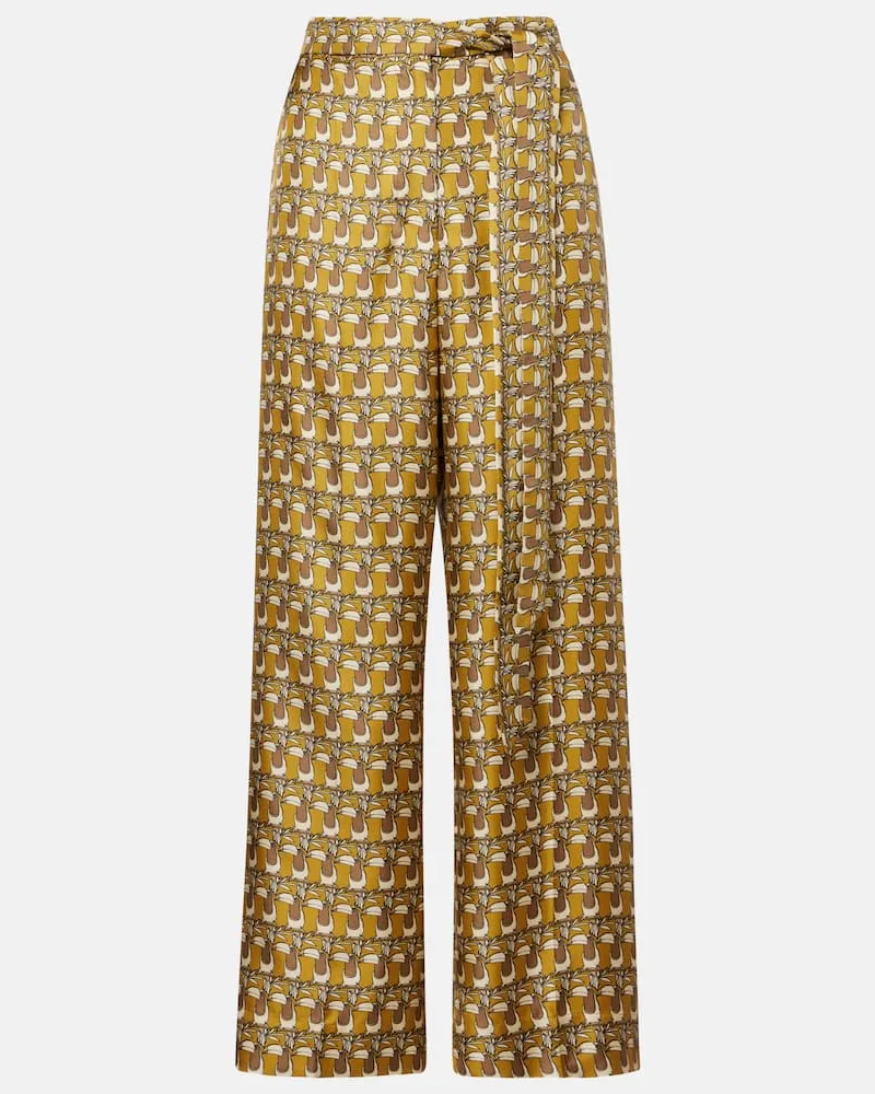 Max Mara Bedruckte Hose aus Seide Multicolor