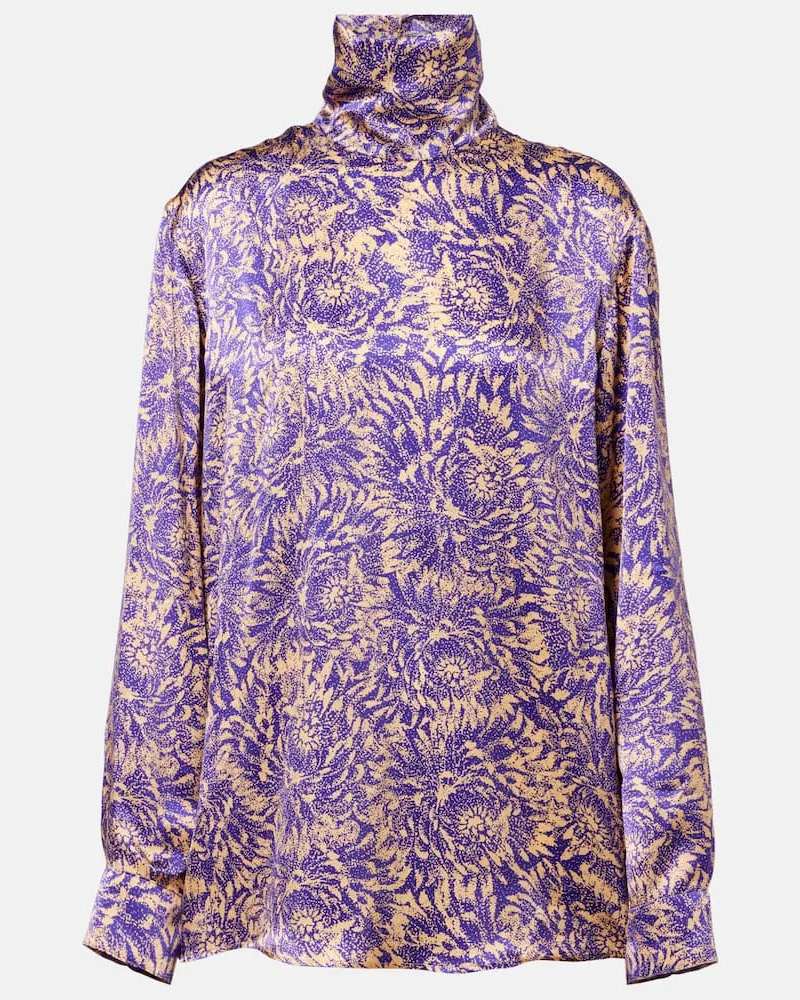 Dries van Noten Bluse aus Seidensatin Lila