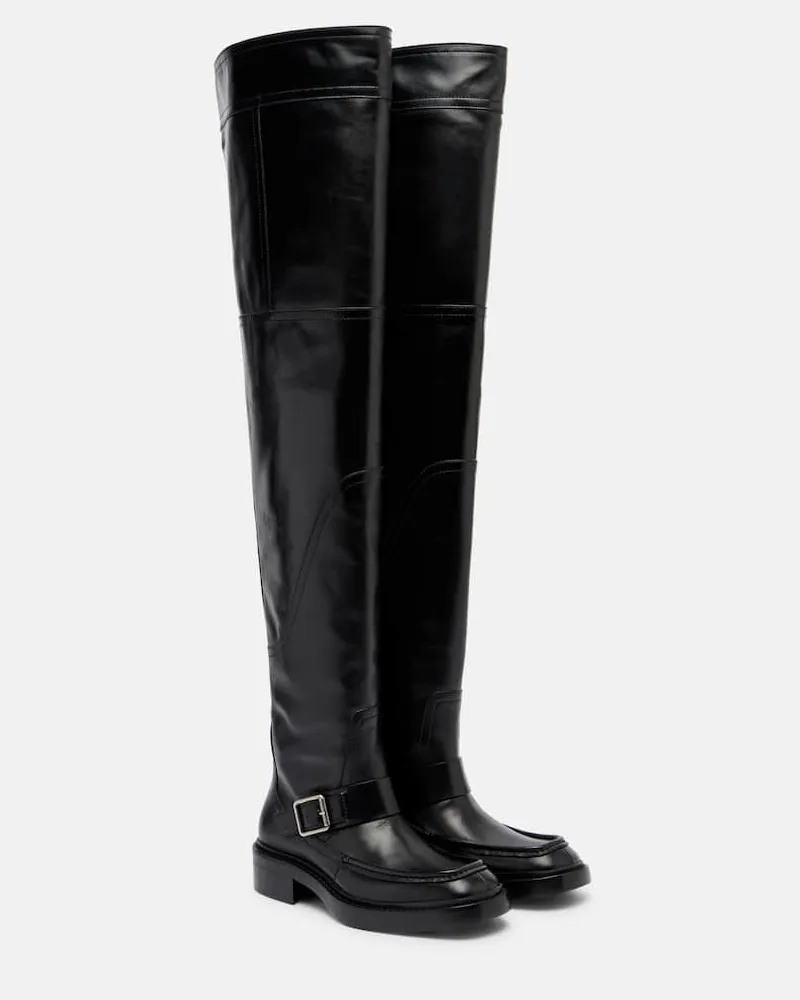 Saint Laurent Overknee-Stiefel Joe aus Leder Schwarz