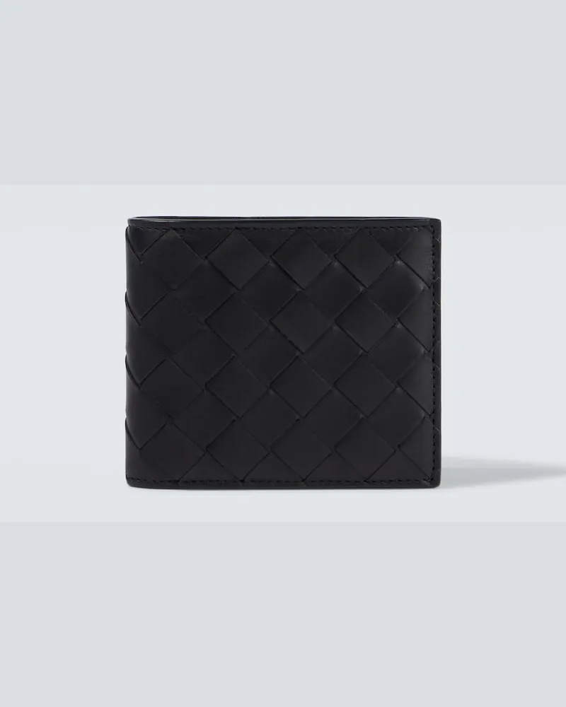 Bottega Veneta Portemonnaie Intrecciato aus Leder Schwarz