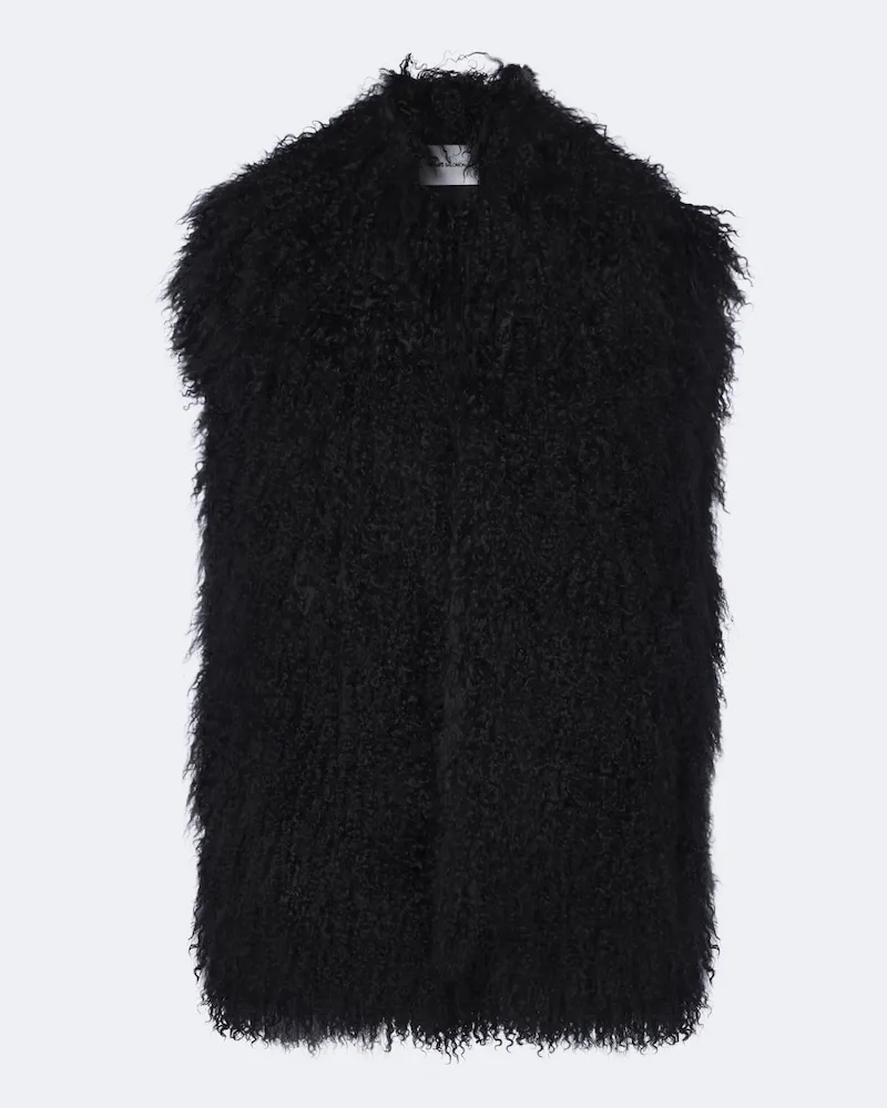Yves Salomon Weste aus Shearling Schwarz
