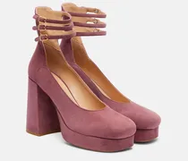 Chloé Plateau-Pumps Loti 100 aus Veloursleder
