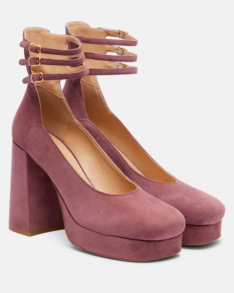 Chloé Chloé Plateau-Pumps Loti 100 aus Veloursleder Rosa