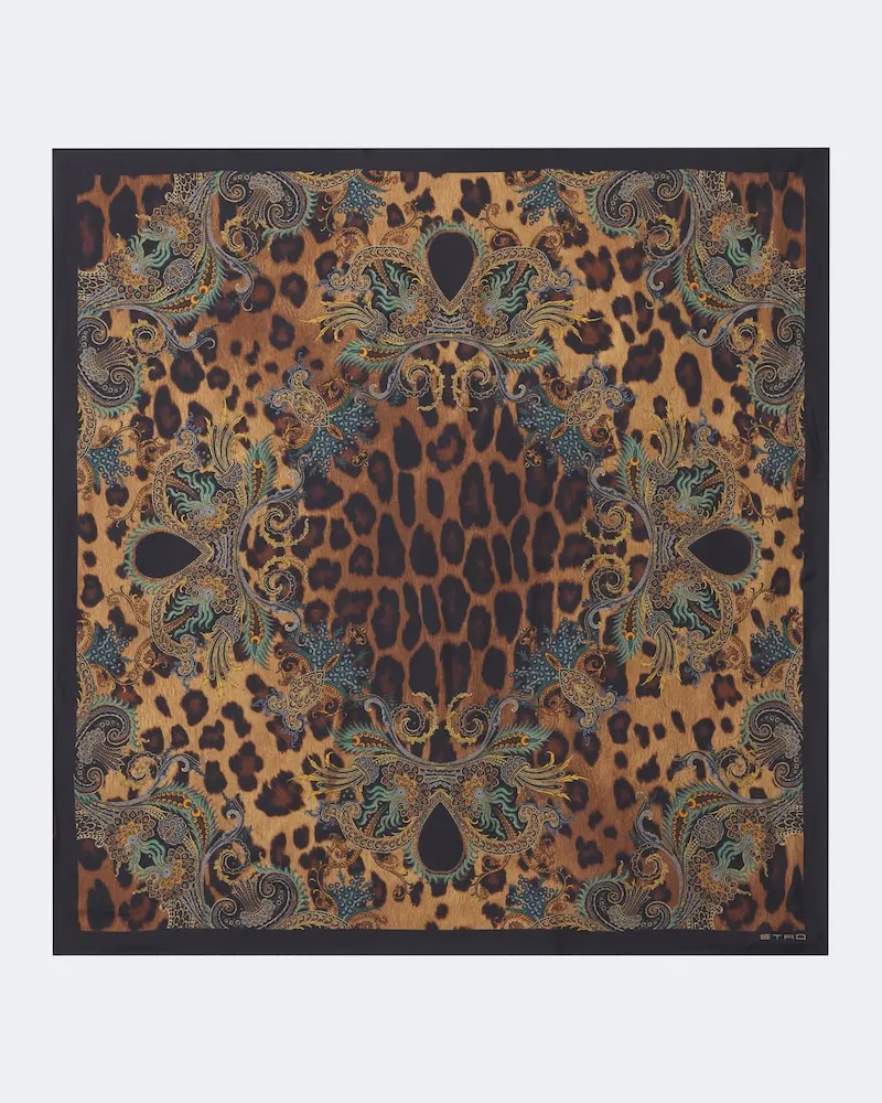 Etro Schal aus Seide Braun