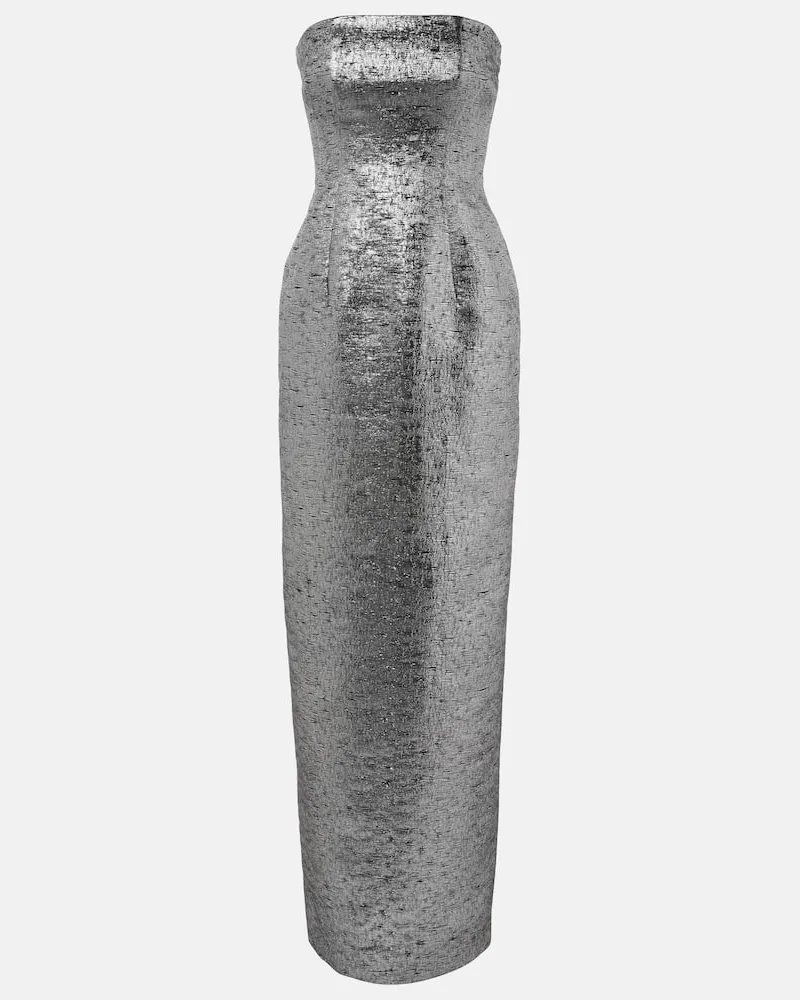 EMILIA WICKSTEAD Robe Laelia aus Jacquard Silber