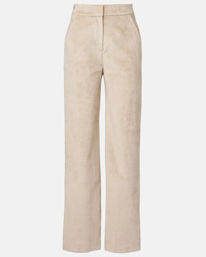 Veronica Beard Weite Hose Grigore aus Cord Beige